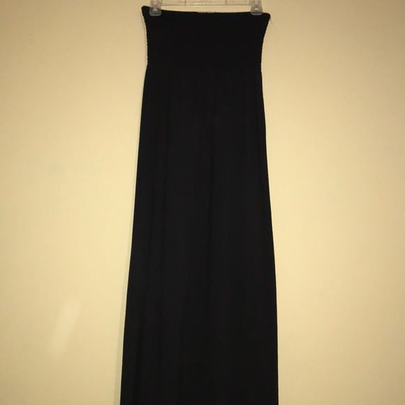black tube top maxi dress